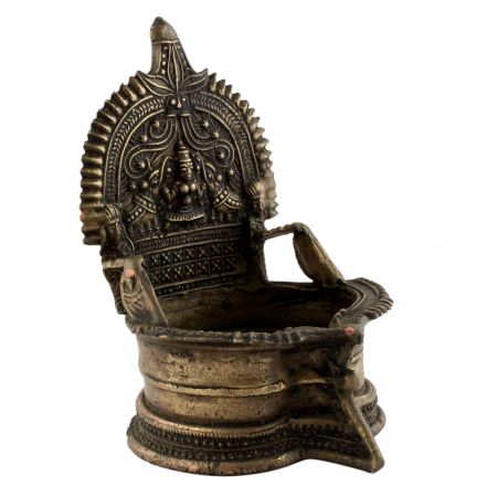 Decorated Brass Auspicious Oil Lamp